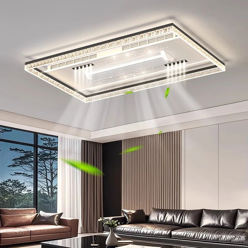 Ceiling Fan Light Living Room Invisible Bladeless Remote