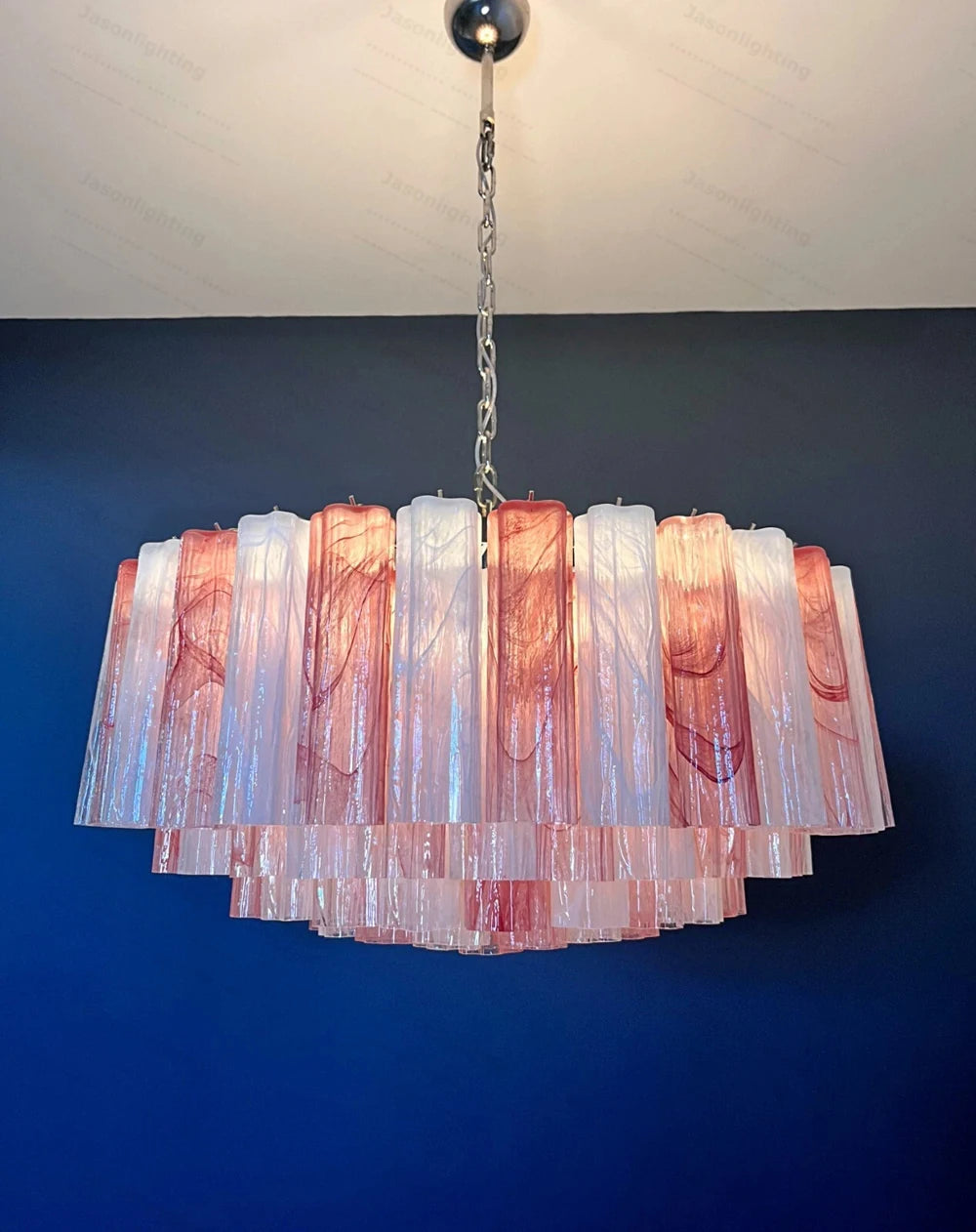 Pink Romance Glass Colletion Gold Silver Chandeliers