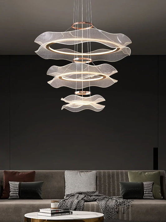 Round Home LED Light Living Room Nordic Ceiling Chandelier