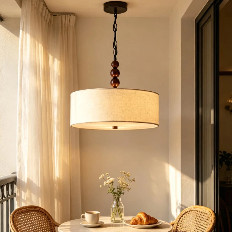 French Fabric Bedroom Dining Room Chandelier Retro