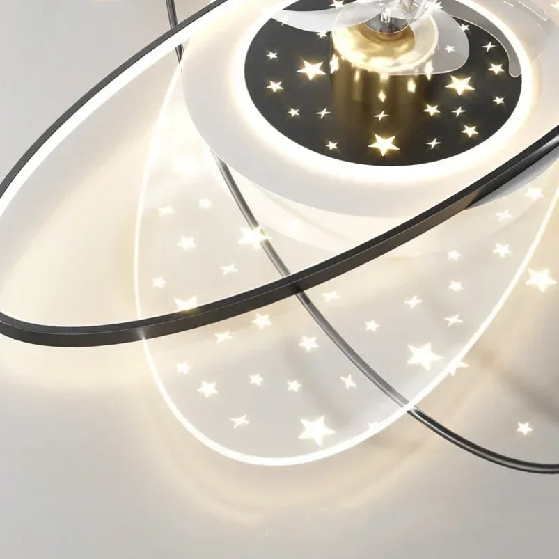 Living Room Ceiling Fan Light LED Shake Head Electric