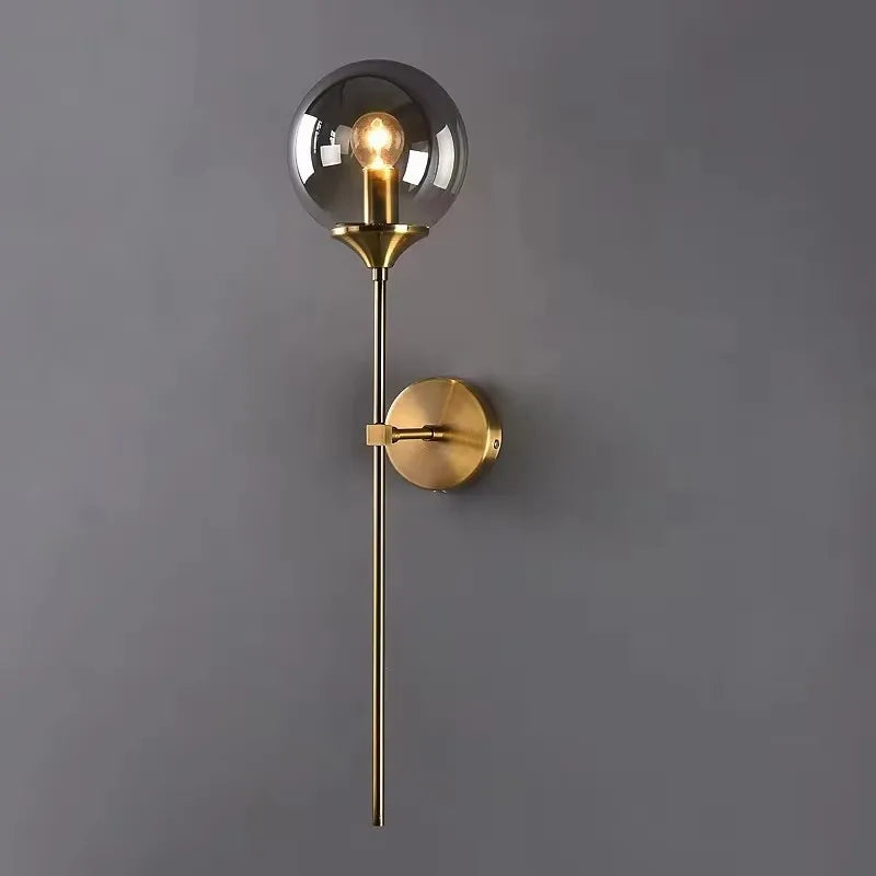 E14 Simple LED Wall Light Bedroom Bdside Glass Ball Lamp