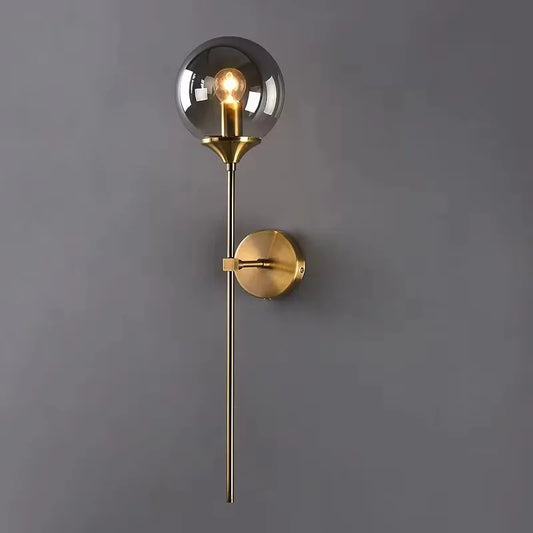E14 Simple LED Wall Light Bedroom Bdside Glass Ball Lamp