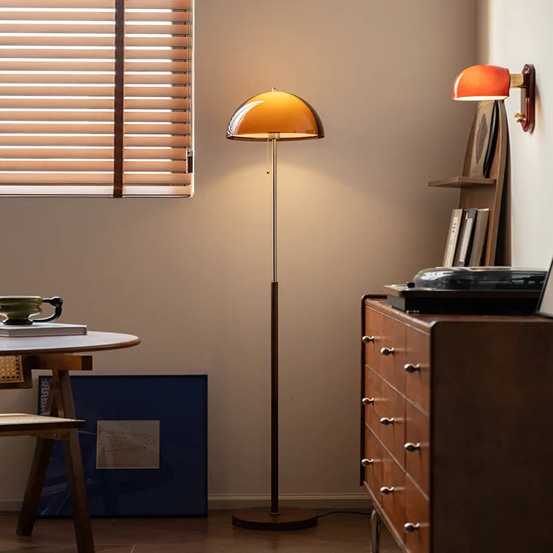 Dark Brown Acrylic Lampshade Floor Lamp E27 Bulb