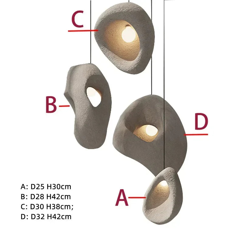 Nordic Villa Stair Wabi-Sabi Pendant Chandelier Irregular