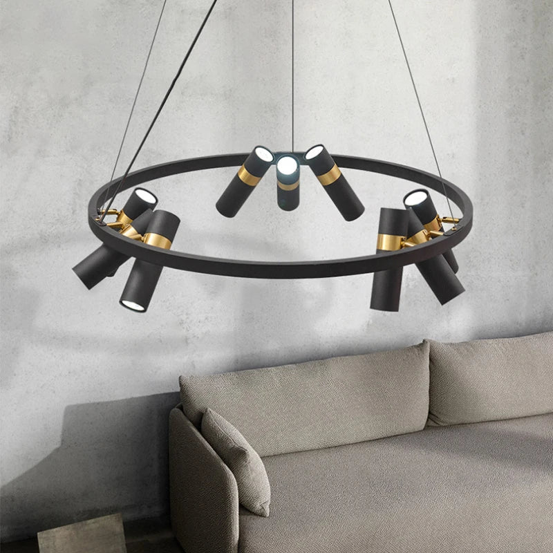 Art Chandelier Black Metal GU10 Bulb Pendant