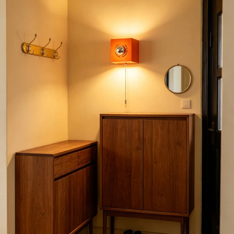 Metal Orange Wall Light Home Art E27 Bulb Indoor