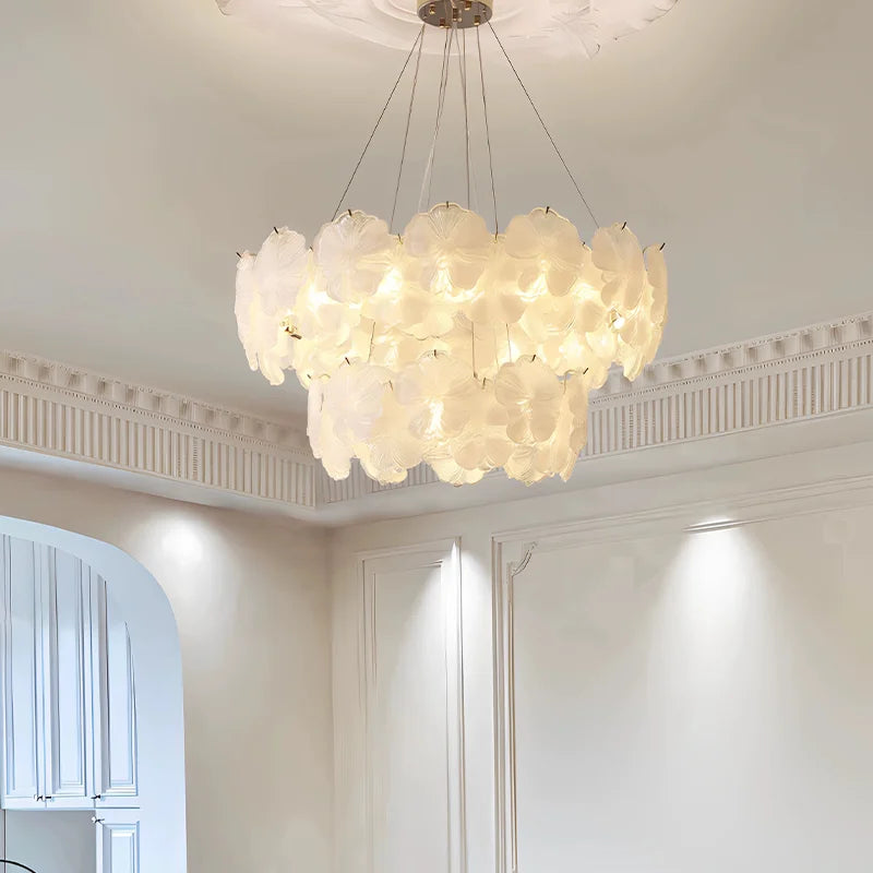 Flower Glass E14 LED Pendant Lights Living Room Luminaires