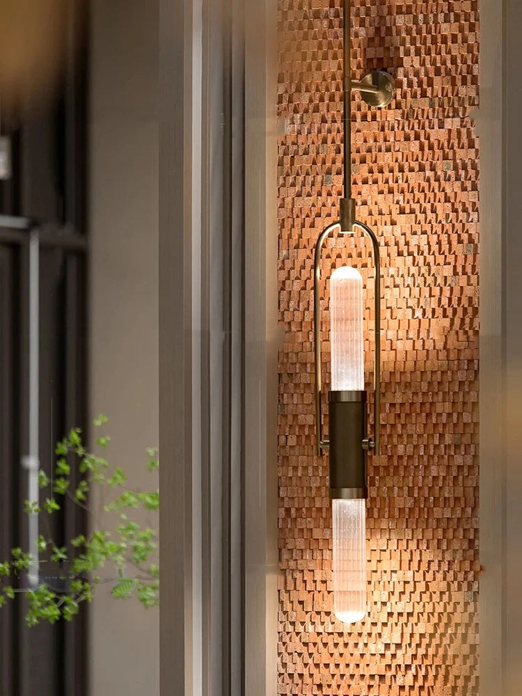 Creative Art Wall Lamp Clear Glass Gold Metal G9 Bulb