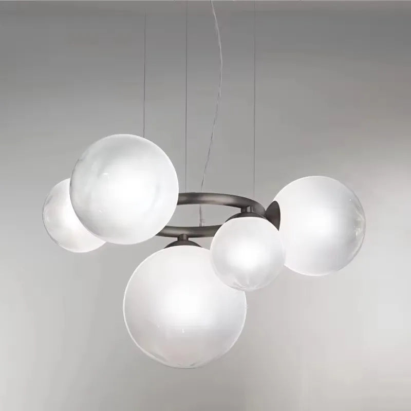Simple LED Chandelier Dining Living Room Nordic Glass Ball
