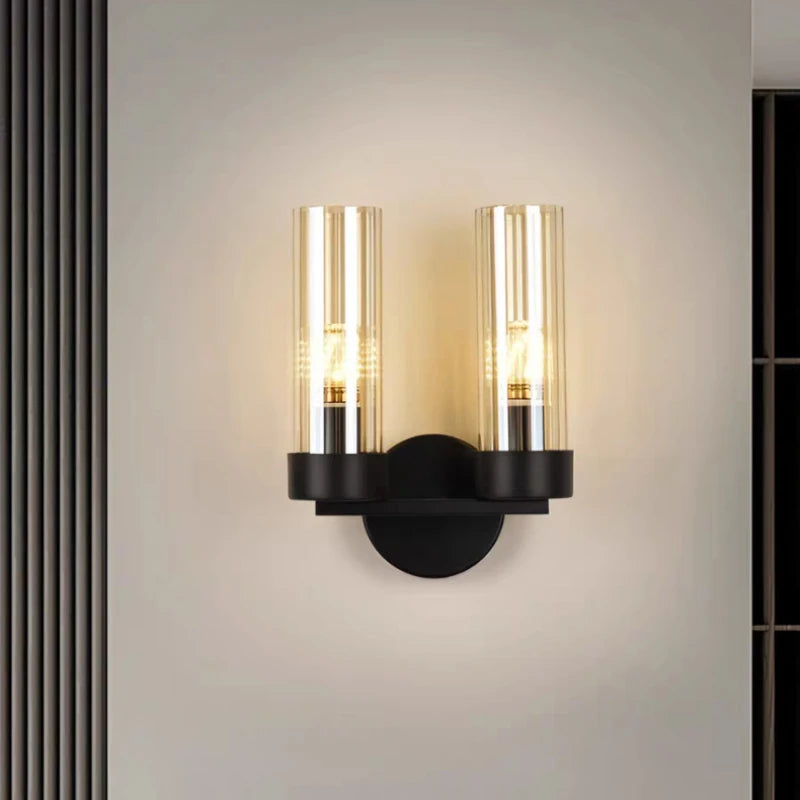 Clear Grey Glass Wall Light Indoor