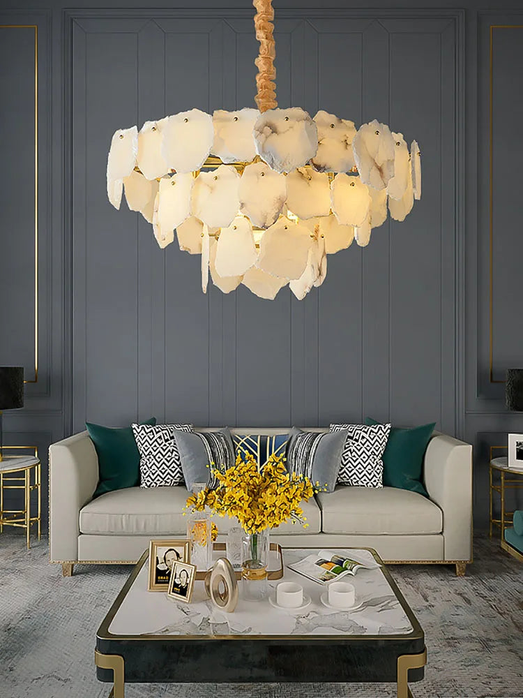 Natural Marble LED Dimmable Gold Silver
