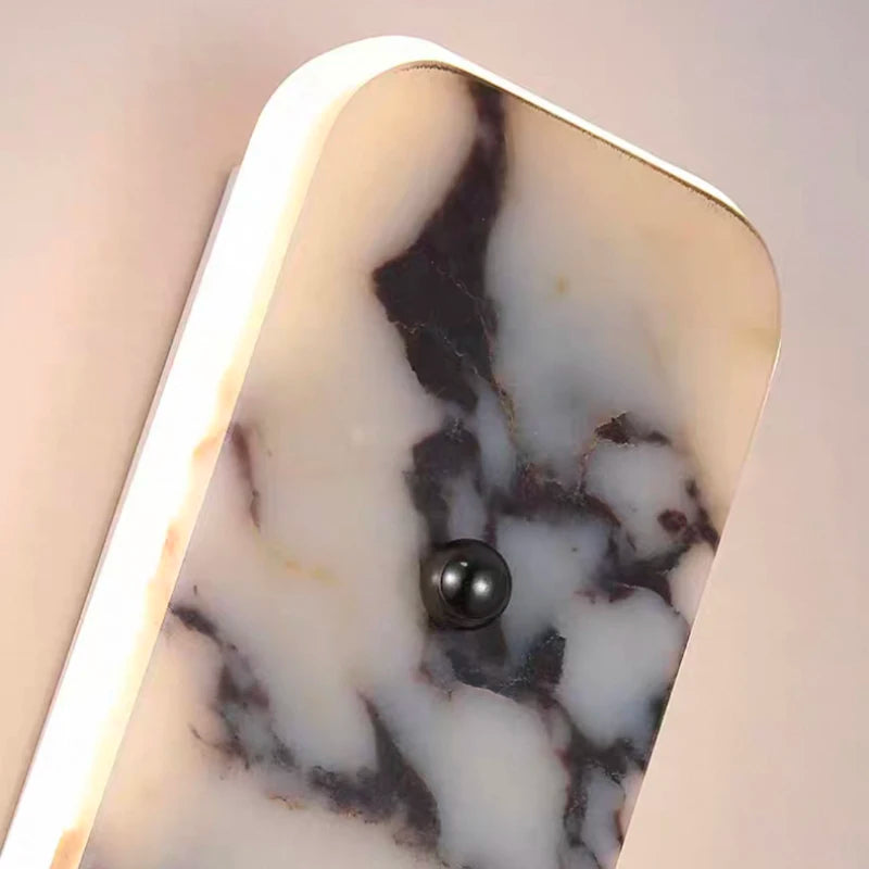 Rectangular Natural Marble LED Wall Light Home Atmosphere
