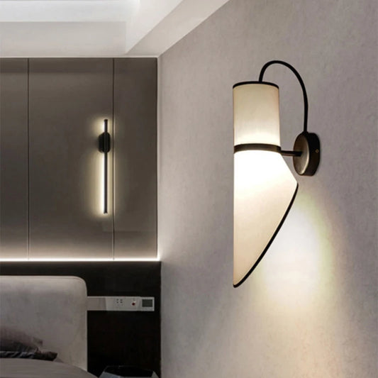 Novelty White Cloth Lampshade Wall Light E14 Bulb