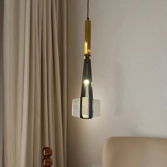 Artificial Leather Pendant Light Clear White Resin