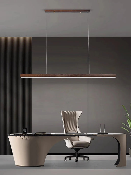 Dimmable LED Home Minimalism Hanging Lamps Wood Chandelier