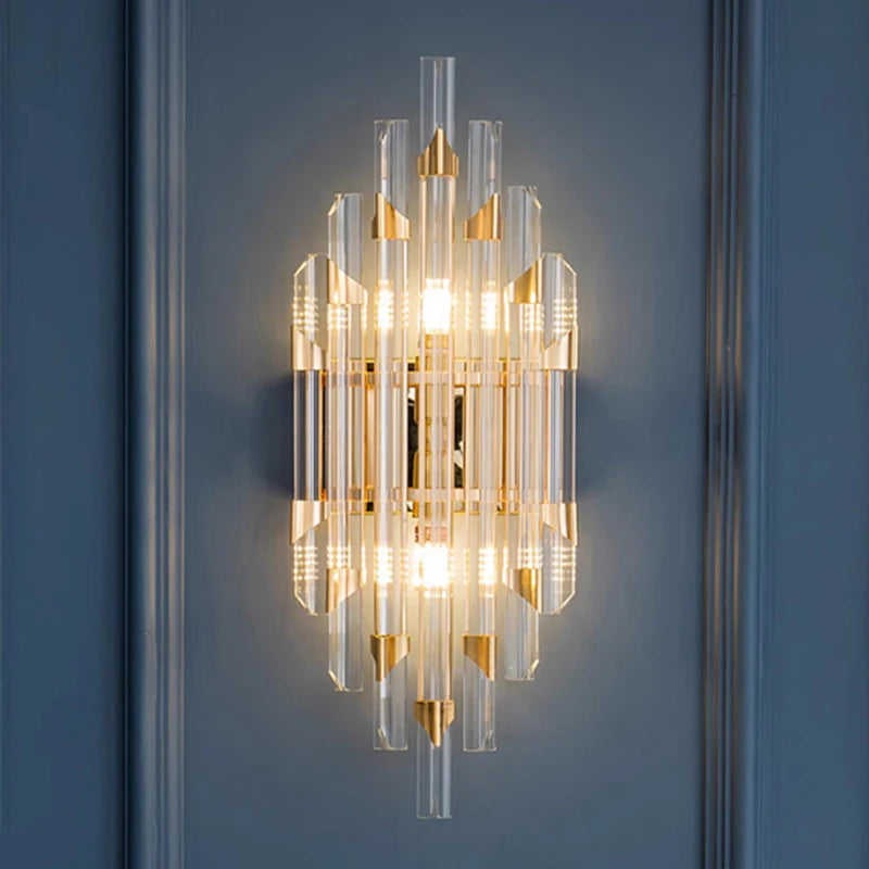Living Room Crystal Wall Lamp Villa Background Hotel Banquet