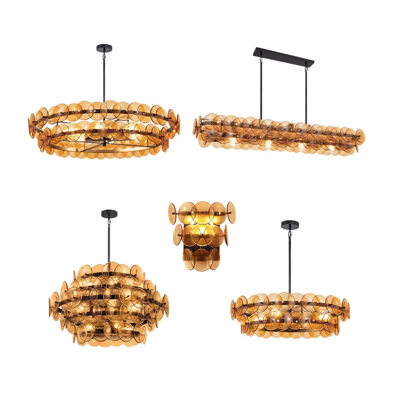 Murano Collection Round Linear E14 Dimmable LED Chandelier