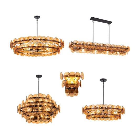 French Design Glass Art Ceiling Chandelier