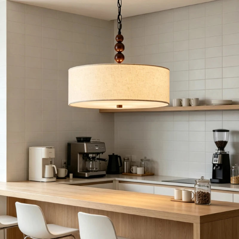 French Fabric Bedroom Dining Room Chandelier Retro