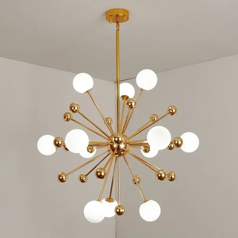 Globe Chandelier Lighting Kitchen Restaurant Golden