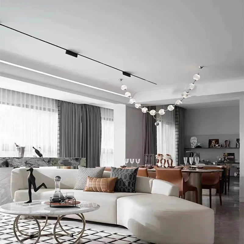 Trend Pearl Drop Designer Staircase Long LED Ceiling