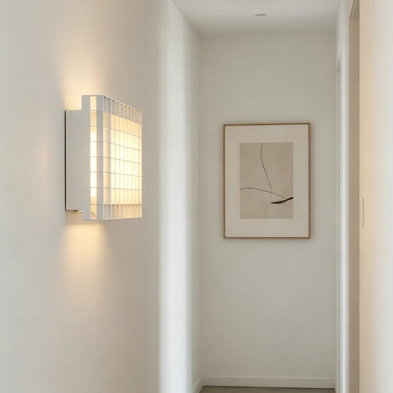 Art Deco LED Wall Lamp White Silver Metal Indoor Sconce