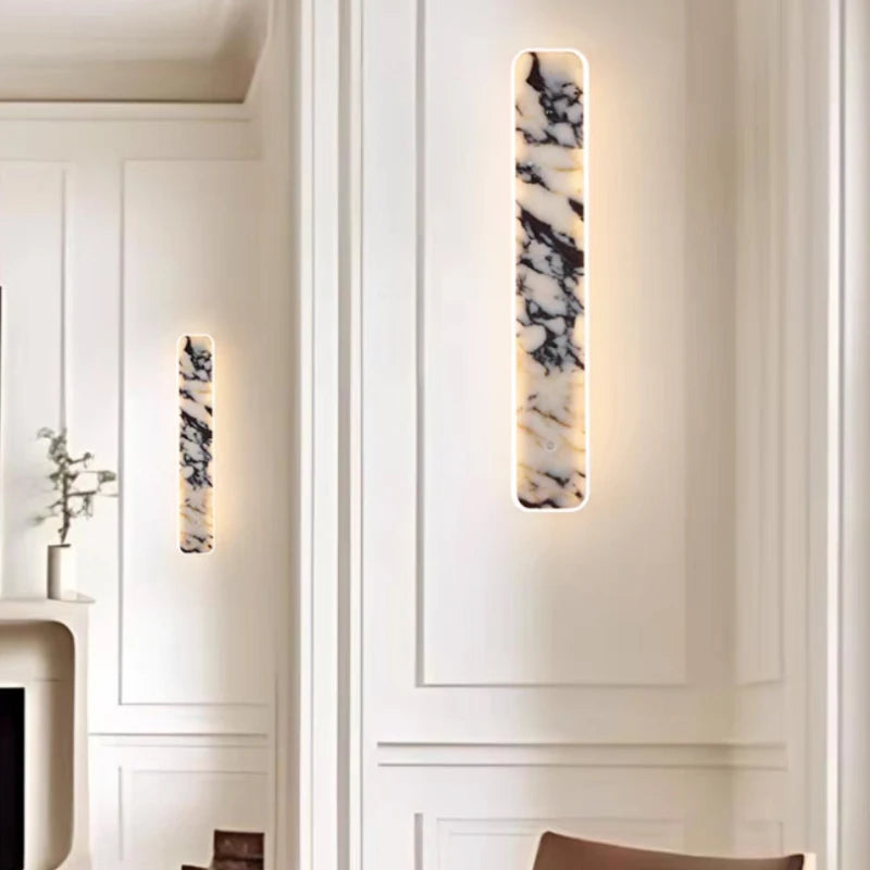 Rectangular Natural Marble LED Wall Light Home Atmosphere
