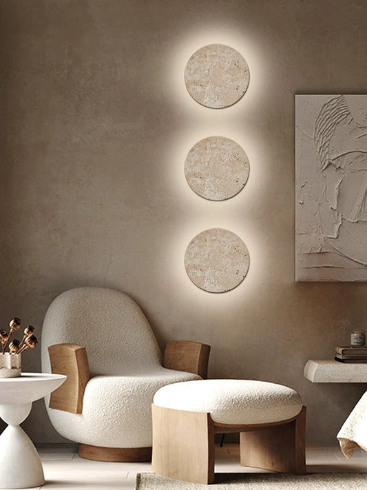 Natural Round Stone Wall Light Dimmable