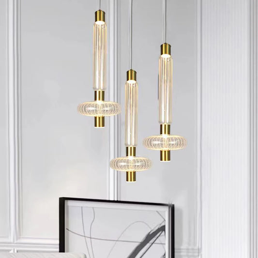 Novelty Clear Glass Pendant Lights Gold Metal