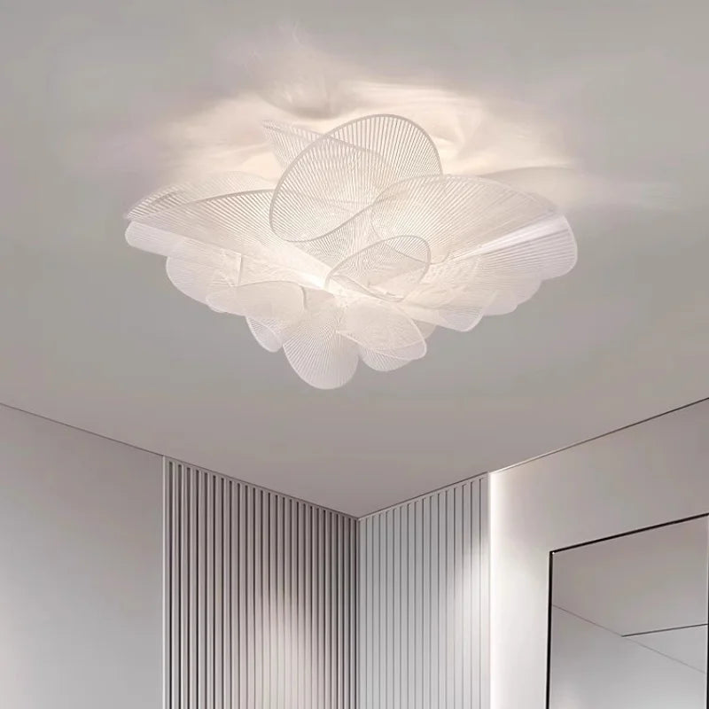 Nordic Acrylic Petal LED Ceiling Chandelier Bedroom French
