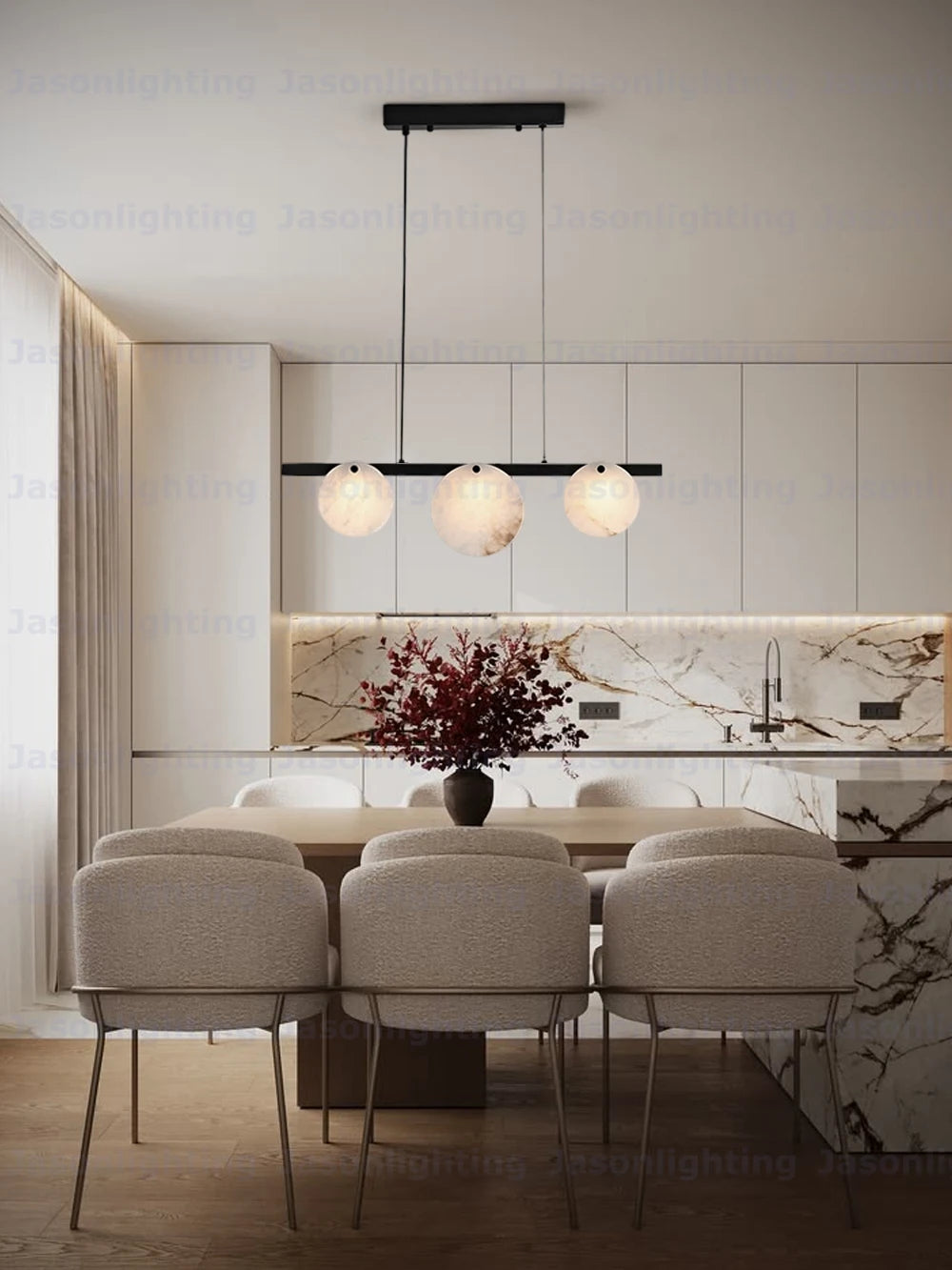 Marble LED Chandelier Alabaster Pendant