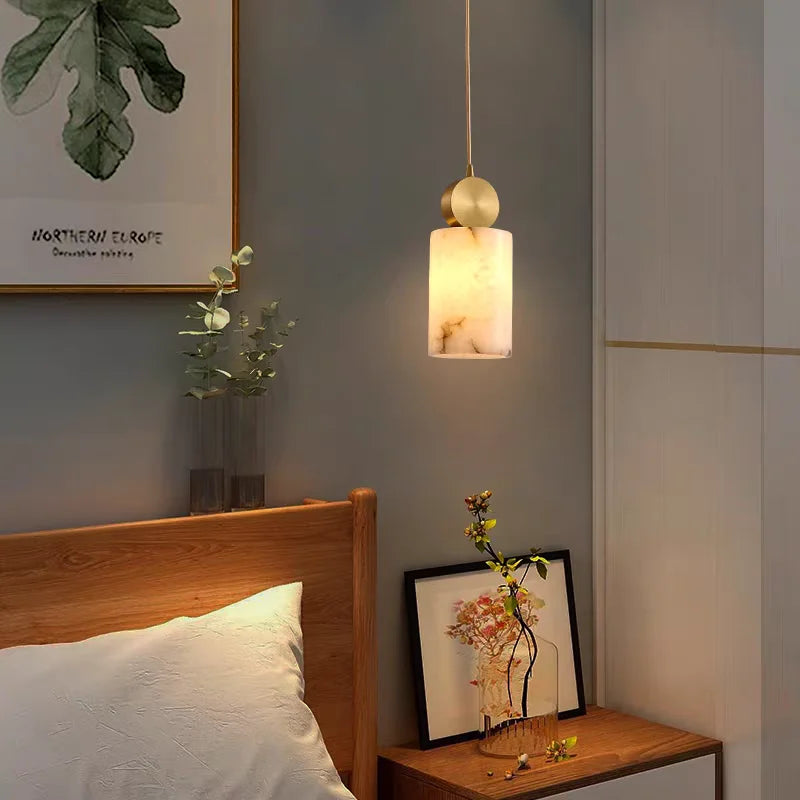 Natural Marble Chandelier G9 Bulb For Dining Room Beroom