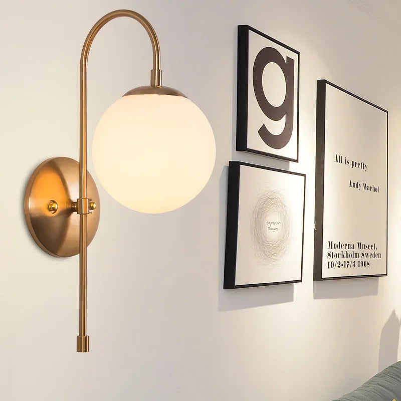 Wall Lamp LED Lighting Fixture Nordic Glass Ball Metal