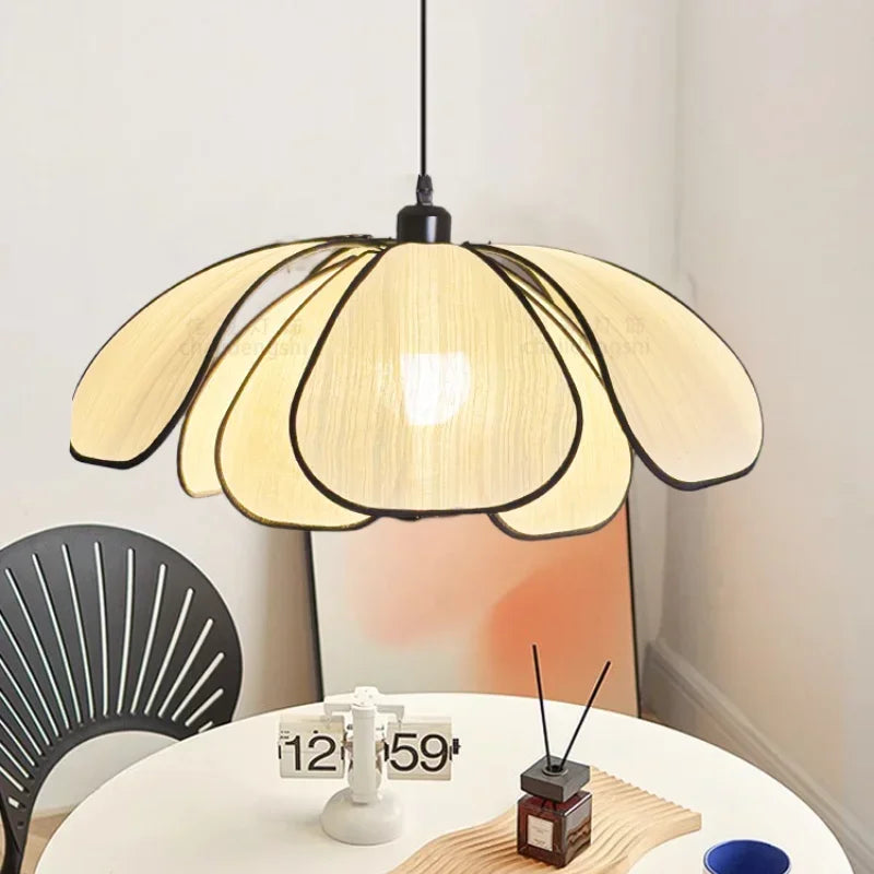 Nordic Petal E27 LED Pendant Lights Wabi Sabi Ceiling