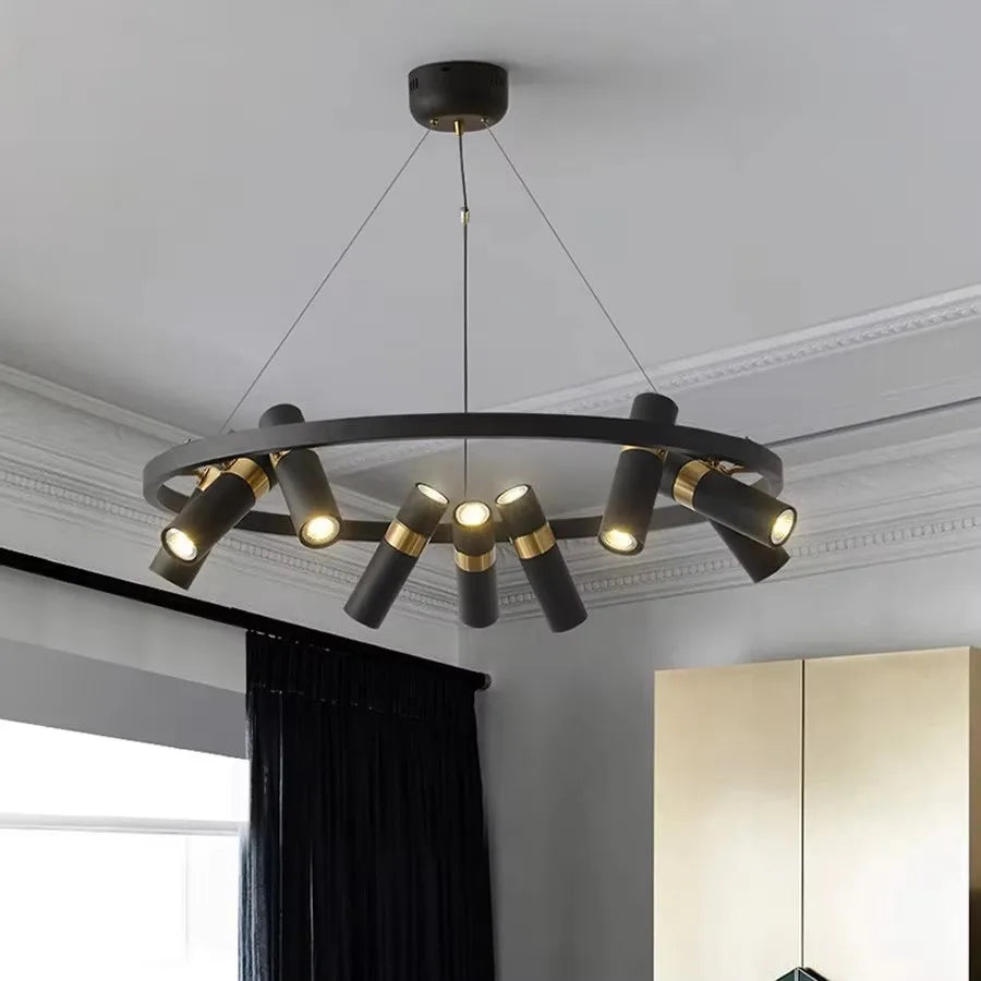 Industrial Creative LED Chandelier Dining Living Room Black
