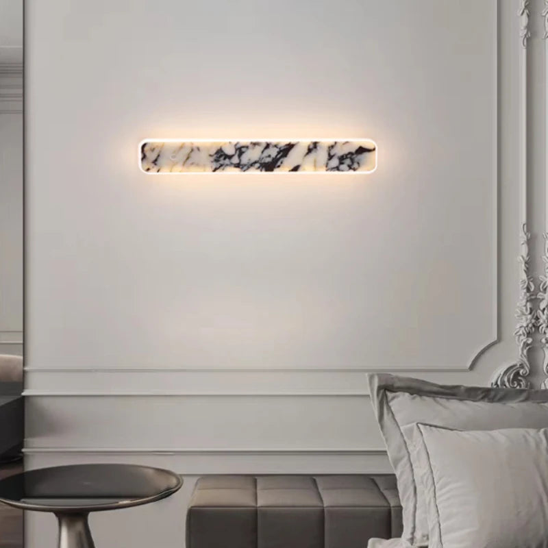 Rectangular Natural Marble LED Wall Light Home Atmosphere