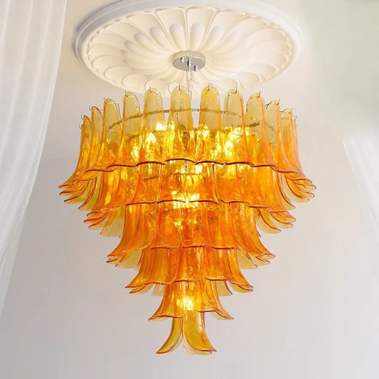 Snowfall 4-8 Layear Glass Art E14 Dimmable LED Chandelier