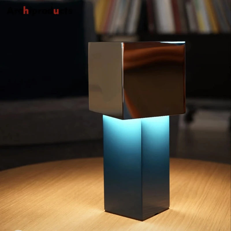 Blue Chrome Green Brown Metal Table Light Dimmable