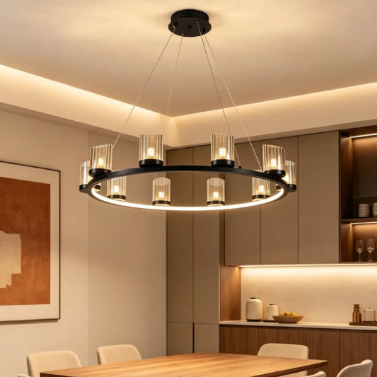 Cognac Grey LED Pendant Light G9 Bulb Black Metal Cord