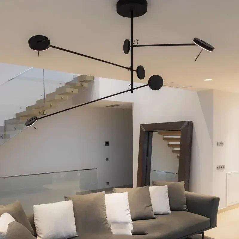 Creative LED Chandelier Black Adjustable Indoor