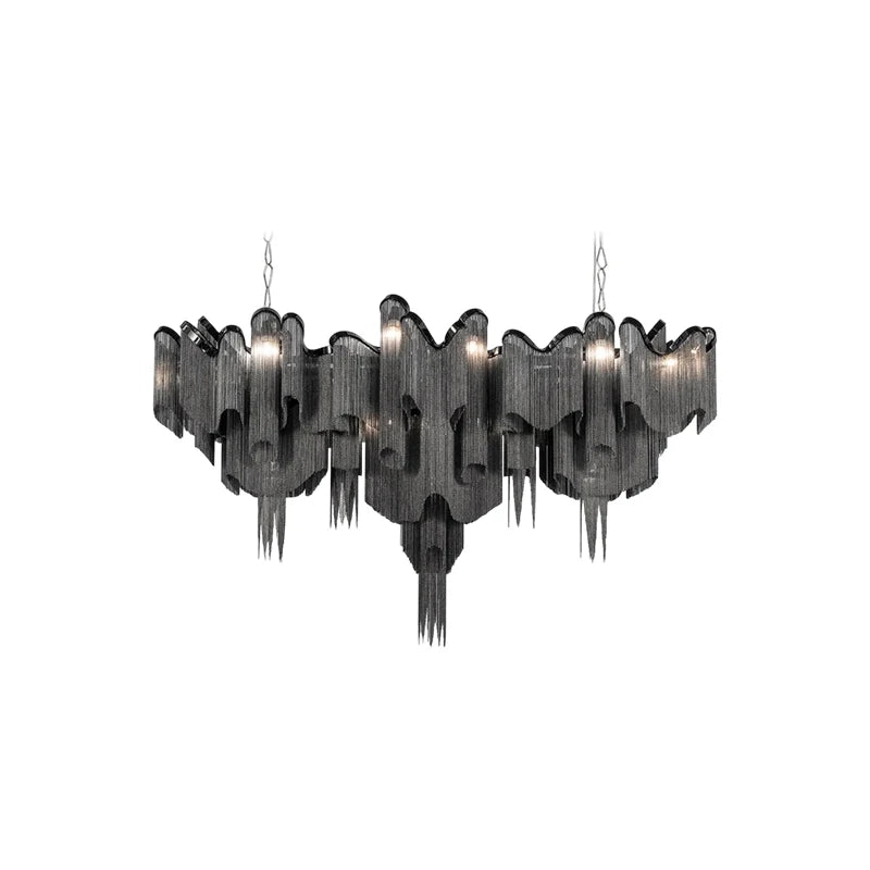 Black Gold Chrome Aluminum Chain Dimmable LED Pendant Light