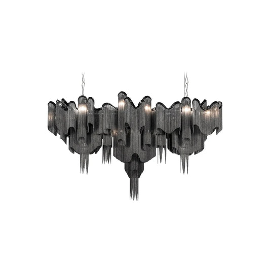 Black Gold Chrome Aluminum Chain Dimmable LED Pendant Light