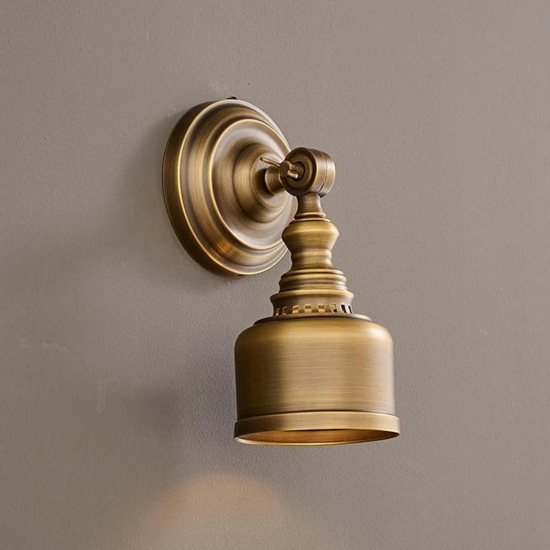 Old Copper Wall Lamp Clear Glass Indoor