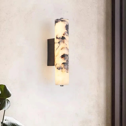 Real Marble LED Wall Lamp Brass Bedroom Parlor Sconce