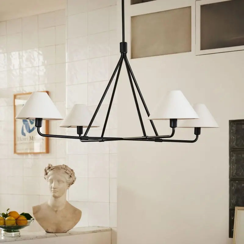 American Retro Minimalist Fabric Restaurant Chandelier