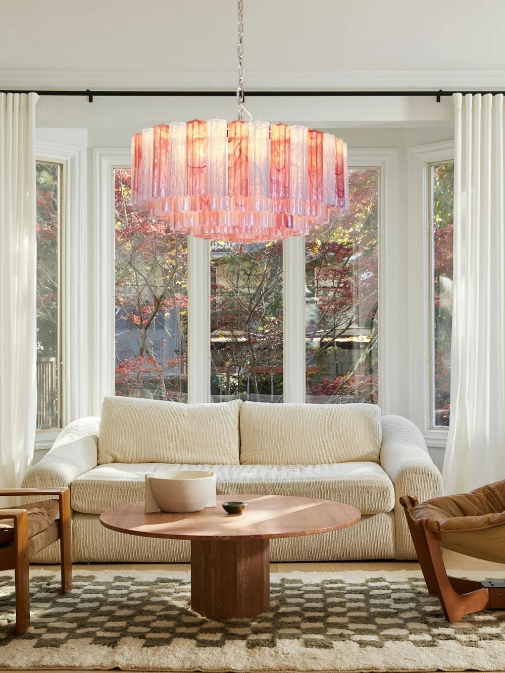 Pink Romance Glass Colletion Gold Silver Chandeliers