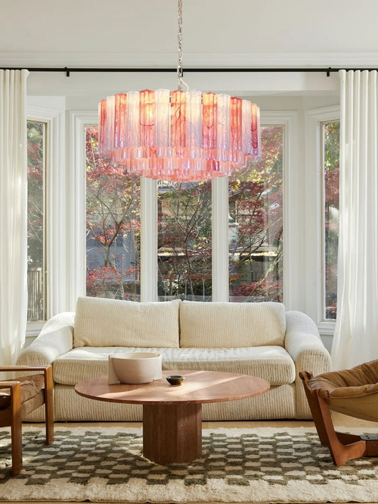 Pink Romance Glass Colletion Gold Silver Chandeliers