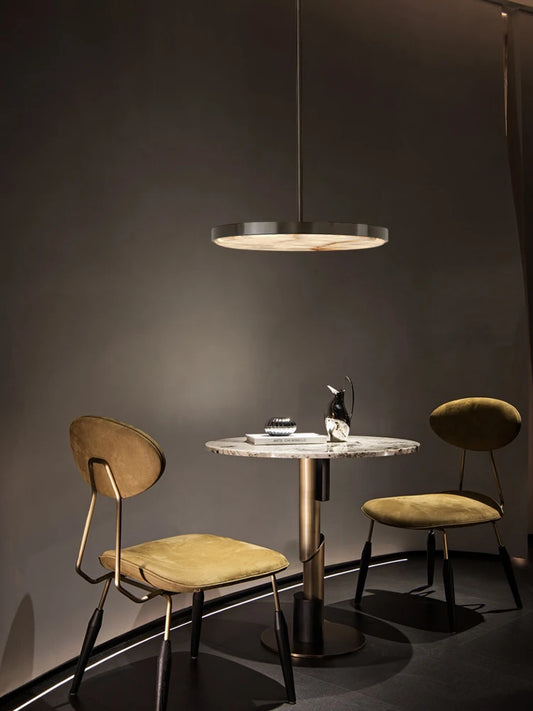 Dimmable LED 202 5CM Thin Marble Art Black Gold Ceiling