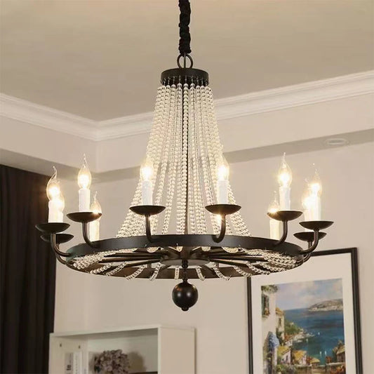 American Retro Crystal Candle E14 Chandelier